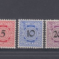 Briefmarken Altdeutschland Württemberg Stempelmarke