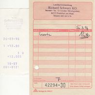 Landkartenhandlung Richard Schwarz Frankfurt Rechnung 42294-30 vom 26.03.1996