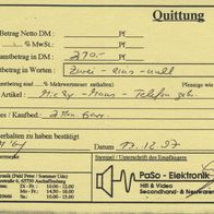 PaSo Elektronik Aschaffenburg Rechnung Quittung vom 13.12.1997