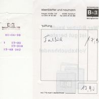 B&A eisenbletter u. naumann Frankfurt Quittung Rechnung 15-48 042 vom 01.04.1998
