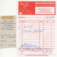 Schmitt & Hahn Frankfurt Quittung Rechnung 2108 vom 08.11.1998