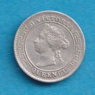 Sri Lanka Ceylon 10 Cents 1894 Silber