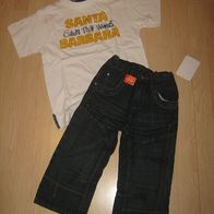 tolle Sommer - Kombi (Jeansbermuda / kurze Jeans + T-Shirt ) YIGGA Gr. 128 NEU (0616)