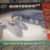 Nintendo 64 Konsole komplett mit Zubehör, Anschlüsse und OVP