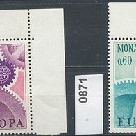 Europa-Union / CEPT - Monaco Mi. Nr. 870 + 871 - Europamarken 1967 * * <
