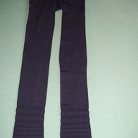 Leggings Schwarz Damen Gr. M mit transparenten Streifen am Fuß