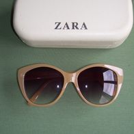 Zara Damen Sonnenbrille Cat Eye Beige CE Model 02727007621035 + Etui