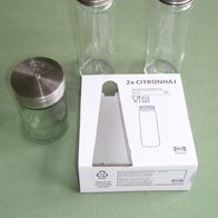 3x Gewürzstreuer Ikea Citronhaj Glas Streuer Edelstahl Deckeldose Gewürzglas Gewürz
