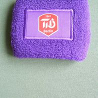 Schweißarmband Frottee 6,5cm Lila Aufdruck "1848 TiB Berlin" Schweißband