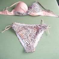 Damen Bikini Cup Shaping Bügel Leopardenmuster Aprikot Gr. M 75A,80A, 80B