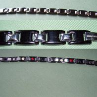 Mecara Power Magnet Armband Magnetschmuck Keramik Edelstahl Schwarz Silber