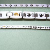 Power Magnet Armband Magnetschmuck Keramik Edelstahl Weiß Silber Straß
