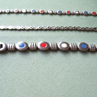 Power Magnet Armband Magnetschmuck Edelstahl Silber Rot Blau Weiß