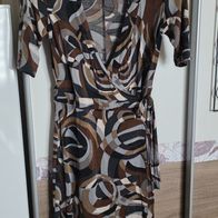 Kleid braun grau schwarz gemustert Gr. 38 Marke Hirsch