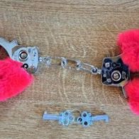 Neu! Handschellen mit dickem rotem Fell incl. 2 Schlüssel