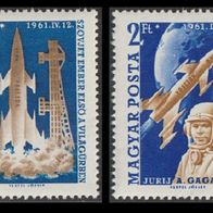 1961 Ungarn Jurij Gagarin MiNr. 1753/54 postfrisch