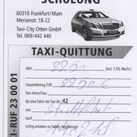 Taxi Quittung Rechnung Frankfurt am Main vom 14.02.2018