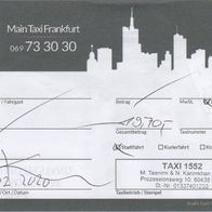 Taxi Quittung Rechnung Frankfurt am Main am 16.02.2020