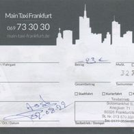 Taxi Quittung Rechnung Frankfurt am Main am 02.08.2022