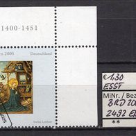 BRD / Bund 2005 Weihnachten MiNr. 2492 ESST Eckrand oben rechts