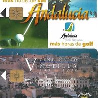 2 Telefonkarten Spanien , Melilla + Andalucia , leer