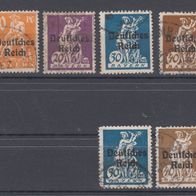 Briefmarken Deutsches Reich 1920 Bayern mit Aufdruck II 5 Werte