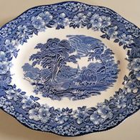 Platte Fleischplatte oval Enoch Wedgwood Woodland Blau 36x29cm *