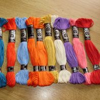 Schürer 10 x Stickgarn bunt rosa Baumwolle Neu