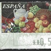 Spanien Automatenmarke von 2002 " Still Leben mit Früchten Wert 52 Cent o