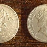 Münze Großbritanien: 1 Pound 1990