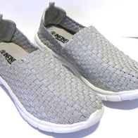 Slipper Infinity geflochten - wie Gr. 39 (40) - silber - Memory Foam - Neu