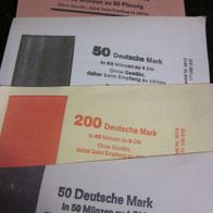 DM Münzrollen-Papier ungebraucht für 5 DM - 1 DM + 50 Pfennige