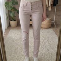 Jeans / Hose von Please - Gr. S altrosa/rosé, ripped, low waist