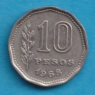 Argentinien 10 Pesos 1968