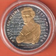 1997 BRD Heinrich Heine 10 DM mit Goldapplikation