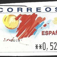 Spanien Automatenmarke " Tourismus " Wert 52 Cent o auf Papierrest