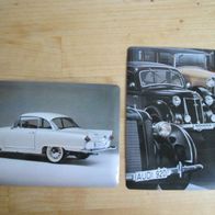 2 Blechpostkarten Audi und DKW *