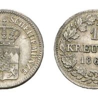 Bayern 1 Kreuzer 1866 LUDWIG II.(1864-1886)