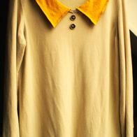 Damen Bluse Pullover Beige-Gelb Kragen Gr.38-40-42 MONACO blue