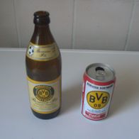 leere Bierflasche Borussen-Pils mit BVB 09 Etikett + BVB Coca Cola Dose 94/95 Rarität