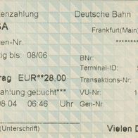 DB Deutsche Bahn Fahrkarte 885689 vom 01.08.2004
