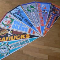 7 US Wimpel ESC Moskitos Essen + NHL + MLB + NBA + NFL Material : Filz wie neu