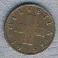 Schweiz 1 Rappen 1952 B