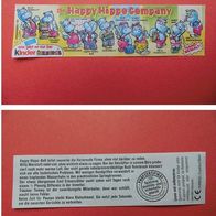Beipackzettel - die originale Übersicht zu: Happy Hippo Company - Ausgabe 1994