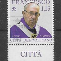 020) Vatikan 2019 Papst Mi. Nr. ? gestempelt