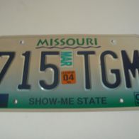 US Nummernschild Missouri - Show Me State