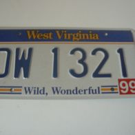 US Nummernschild West Virginia - Wild Wonderful