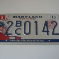 US Nummernschild Maryland - War of 1812