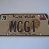US Nummernschild Kansas - Home of the Range