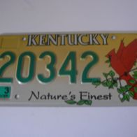 US Nummernschild Kentucky - Nature´s Finest